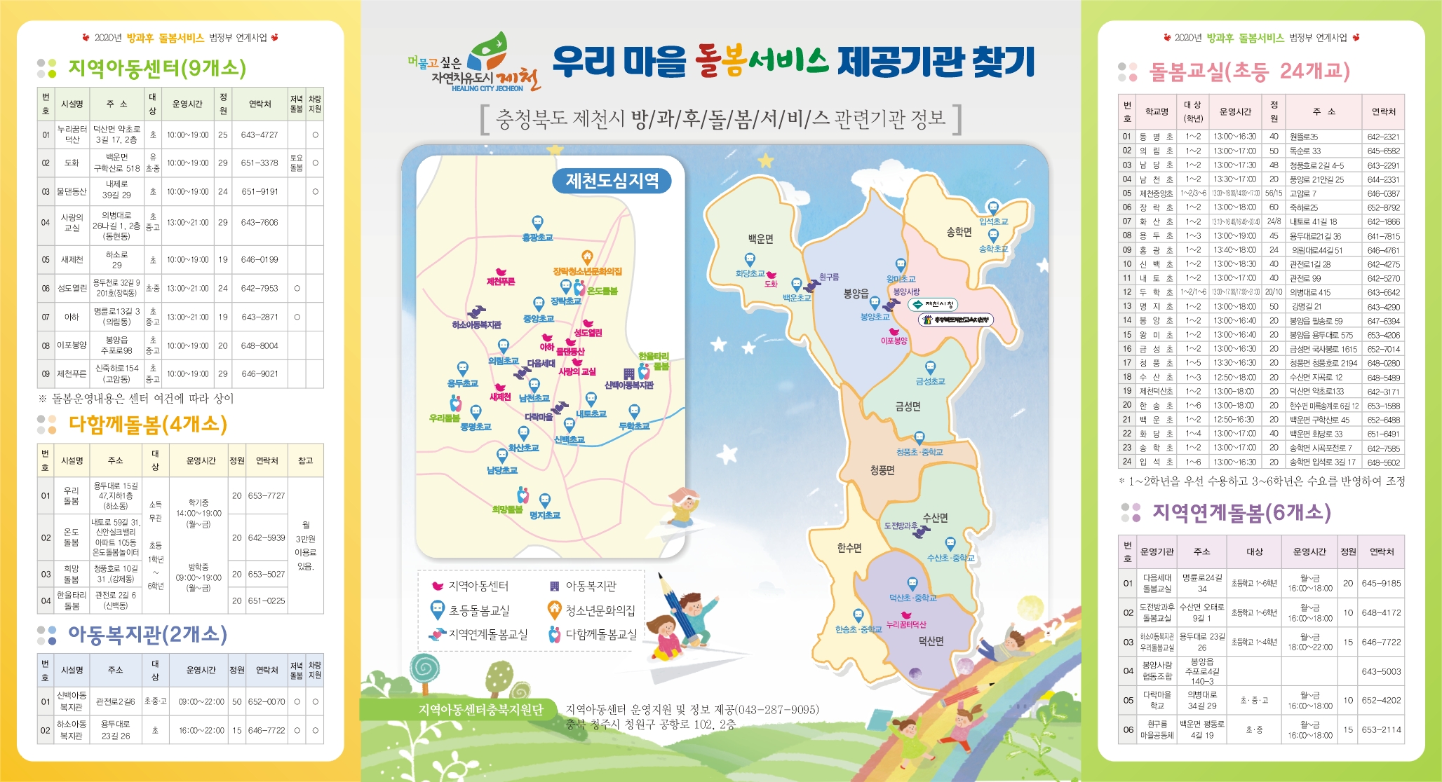 충청북도제천교육지원청 행복교육센터_2020. 우리마을방과후돌봄 리플릿(뒷면)
