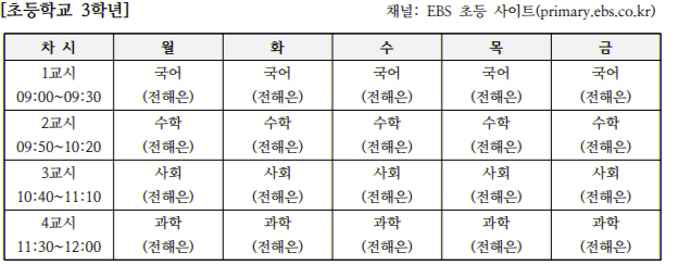 ebs라이브특강 시간표