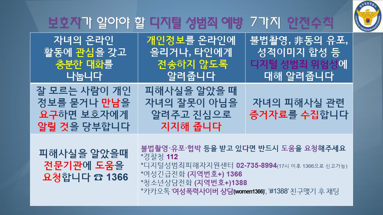 보호자가 알아야 할 디지털 성범죄 예방 7가지 안전수칙