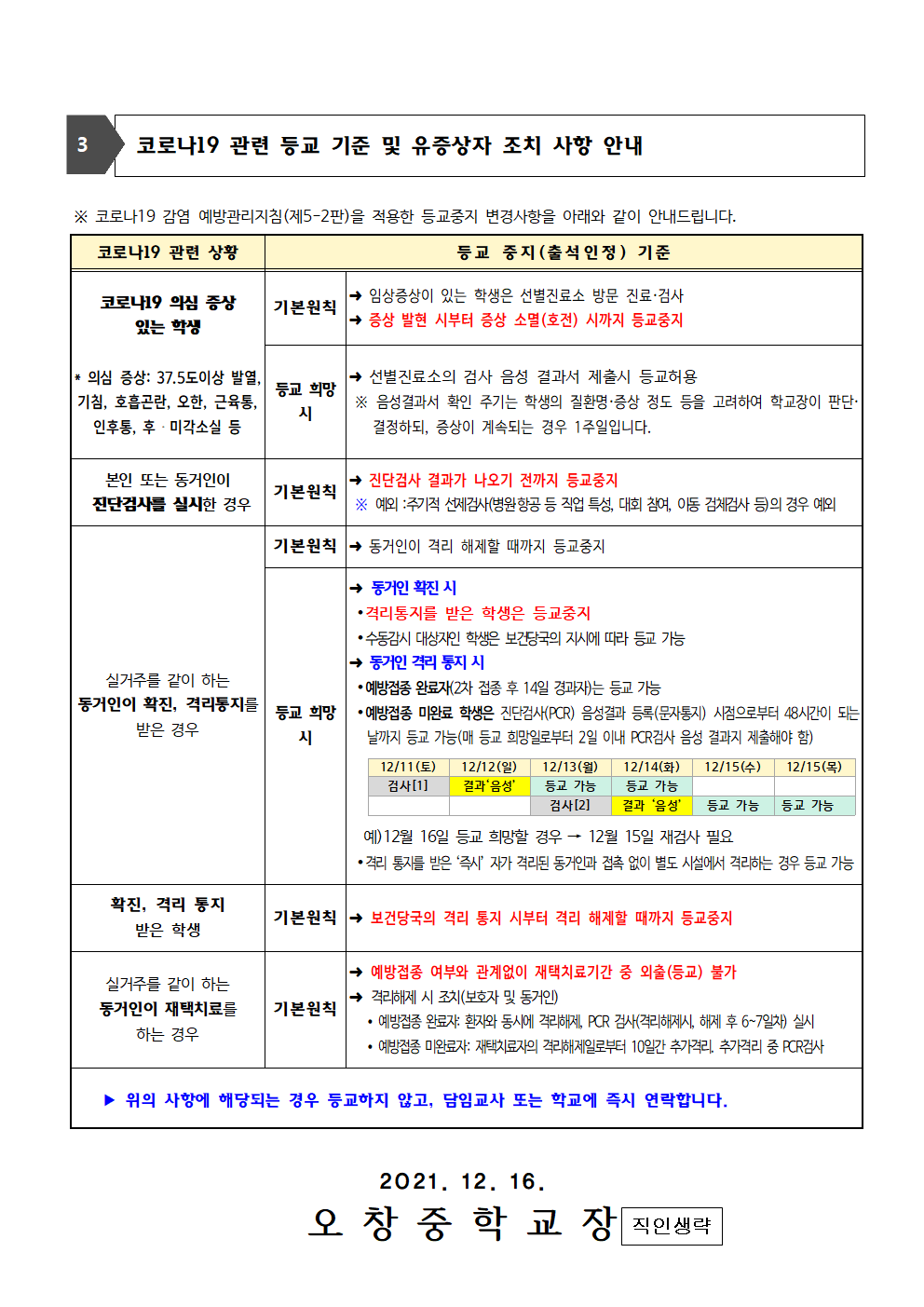 2021_코로나19백신접종및방역수칙(등교기준) 준수 안내002