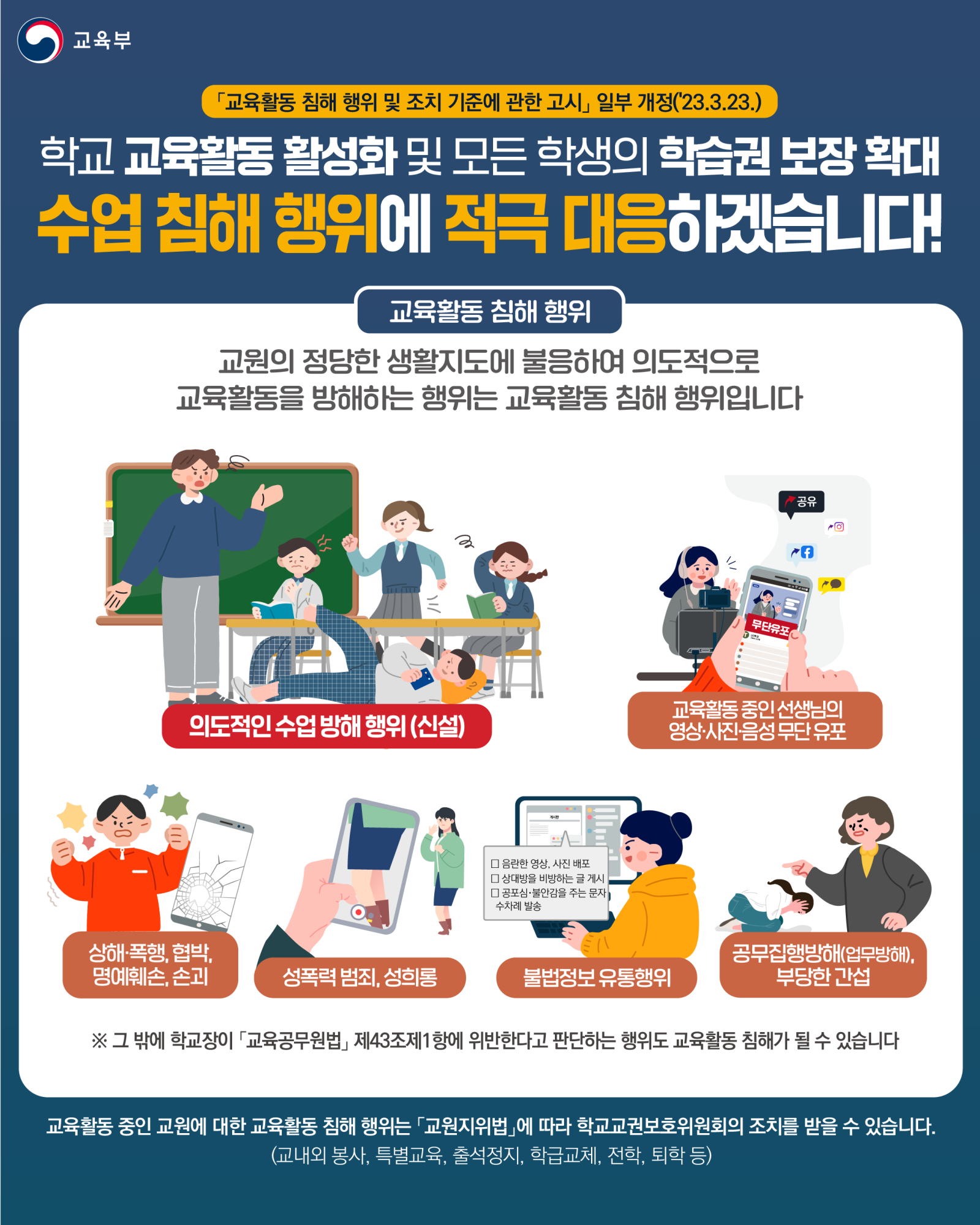 충청북도교육청 교원인사과_(붙임3) 교육활동 침해 행위 안내 포스터