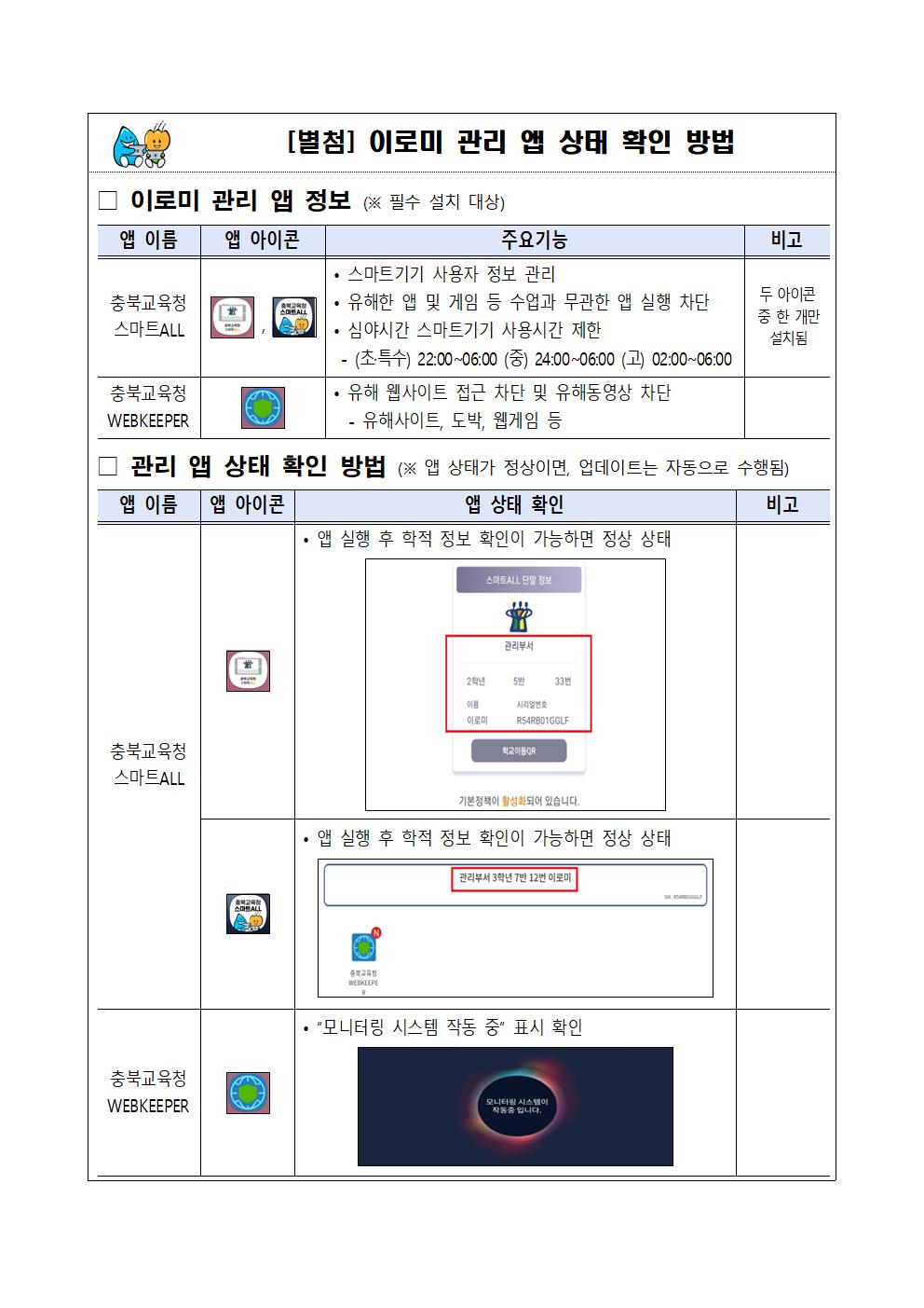 학생 스마트기기(이로미) 사용 유의사항 안내(가정통신문)002