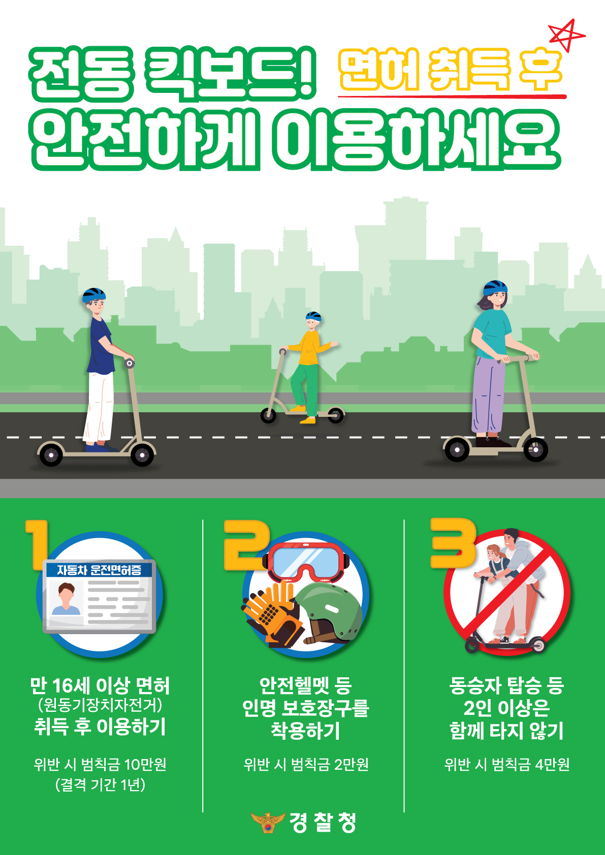 광주남부경찰서 교통과_개인형 이동장치 교통안전 수칙 포스터(전단지용)