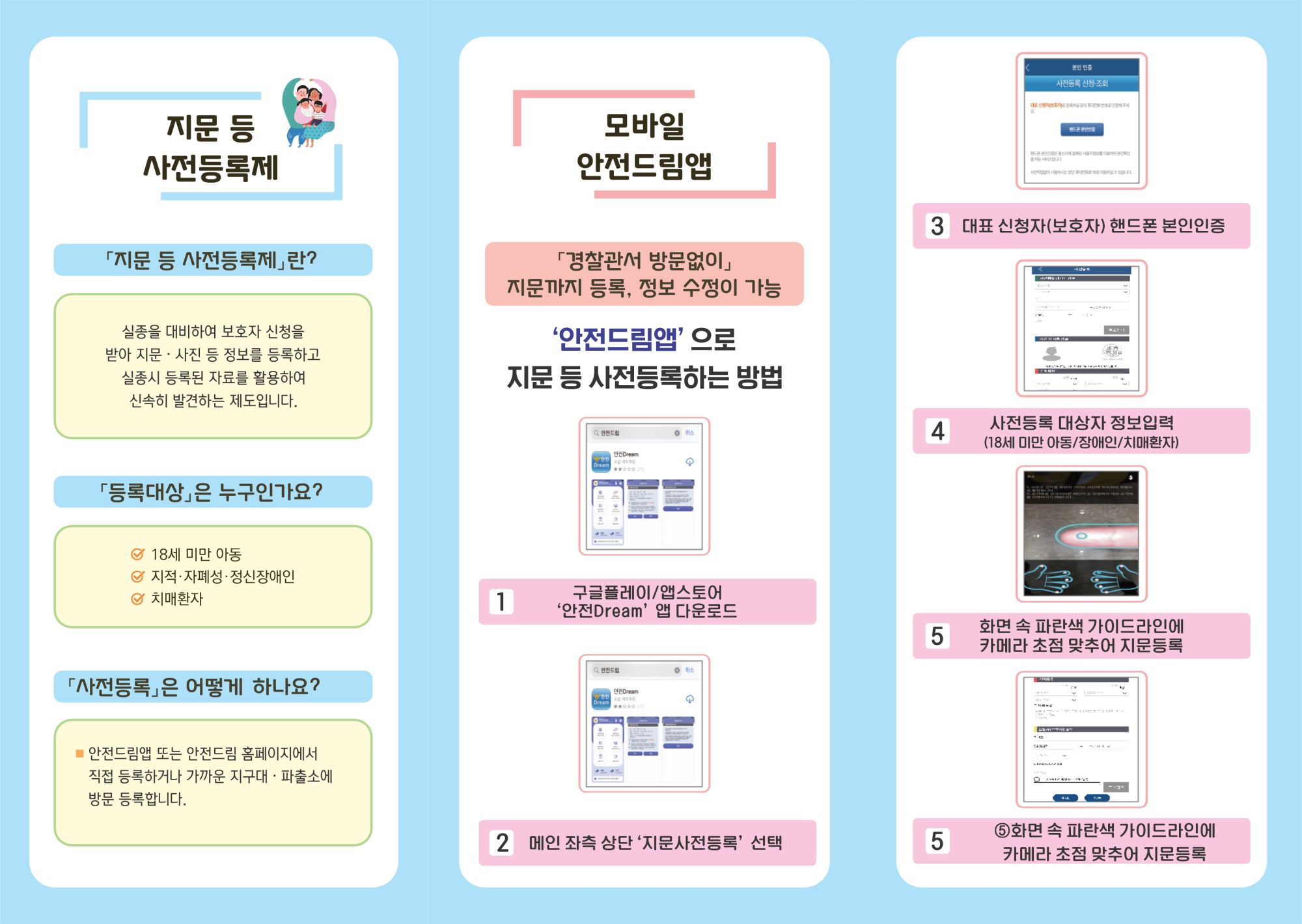 실종예방 지문 등록 리플릿 (내지)