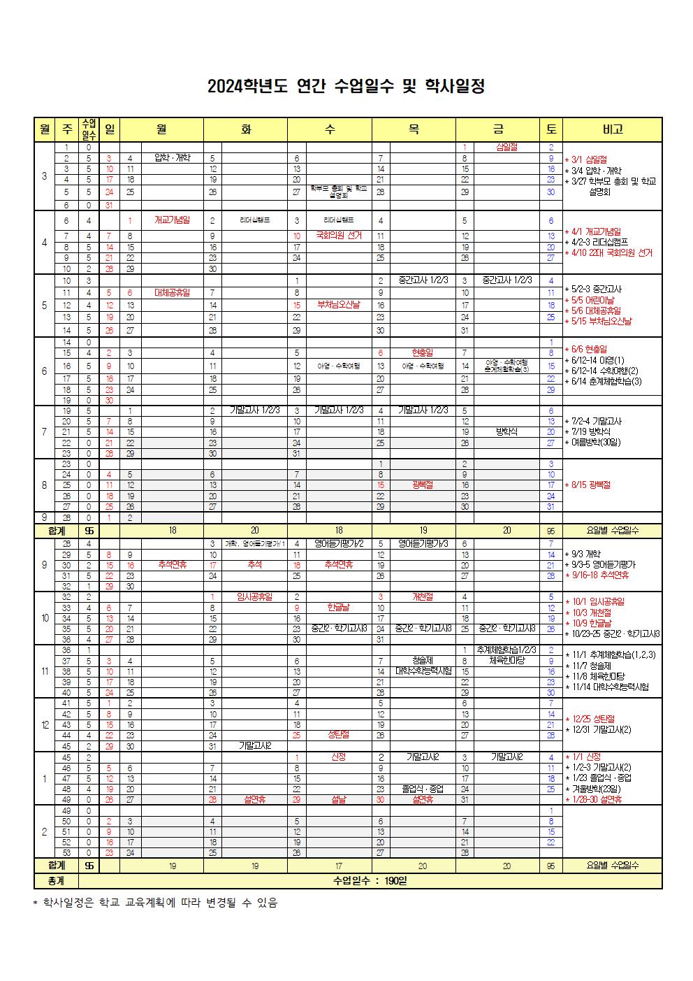 2024학년도 율량중 연간학사일정(2024.9.27.)001