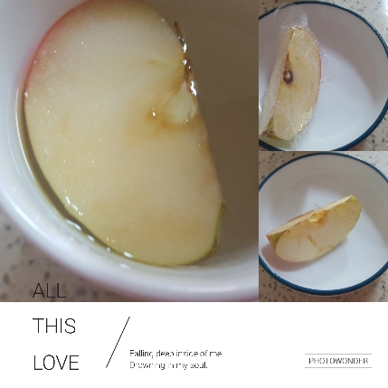 하루  지난후는물에담가논사과는 만이변하지안고랩에담가논사과도 조금갈색빛이돌았고
 실온에논사과는면하였다