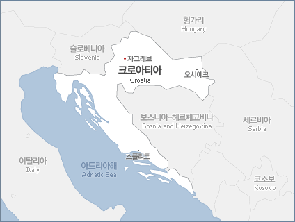 크로아티아 지도