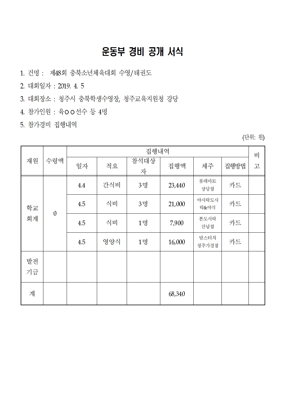 제48회 충북소년체육대회 경비 공개001