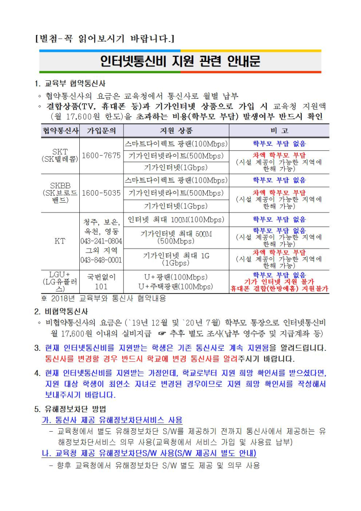 제2019-101호 2019년 인터넷통신비 지원 희망확인서003