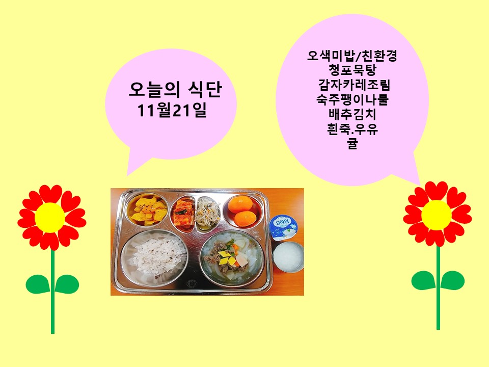 오늘의 식단(11월21일)