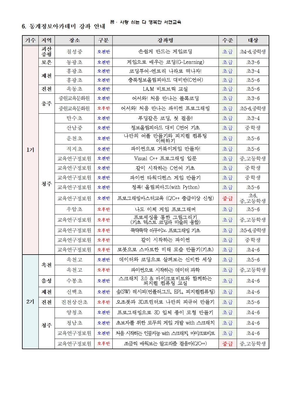 2020년 동계정보아카데미 가정통신문002