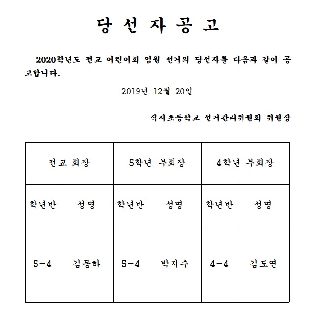 당선자공고