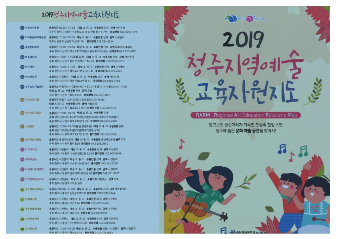 2019. 청주지역예술 교육자원지도