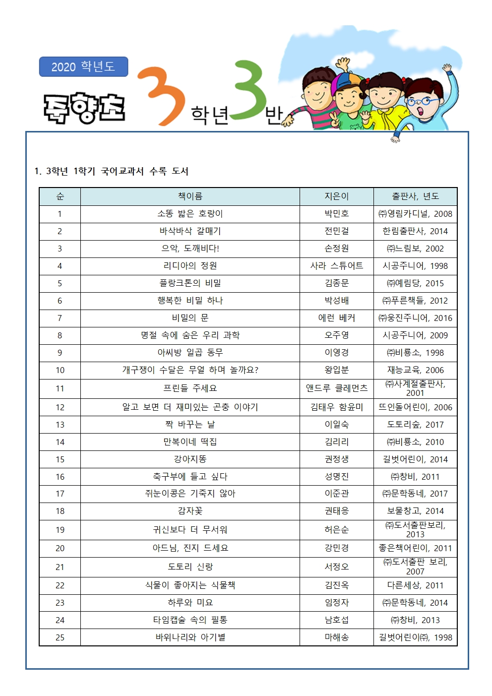 3학년교과서수록 도서