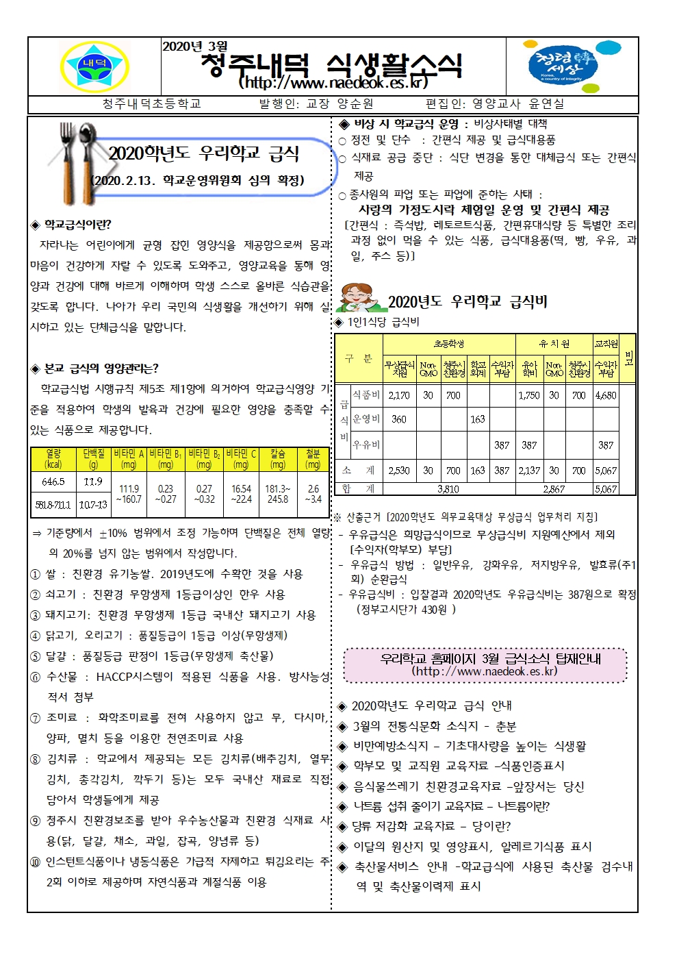 2020학년도 학교급식 운영안내001