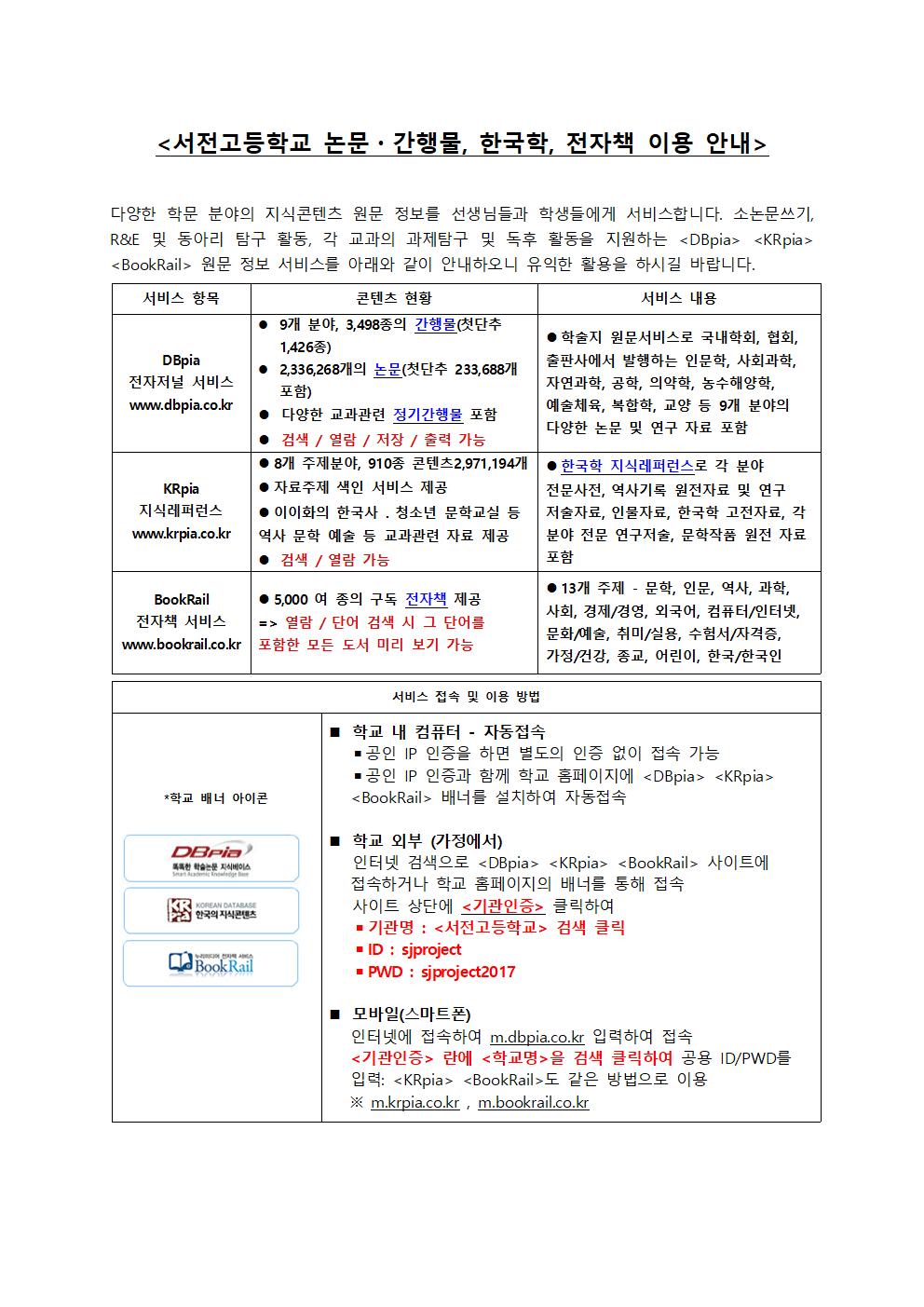 논문・간행물, 한국학, 전자책 이용 안내