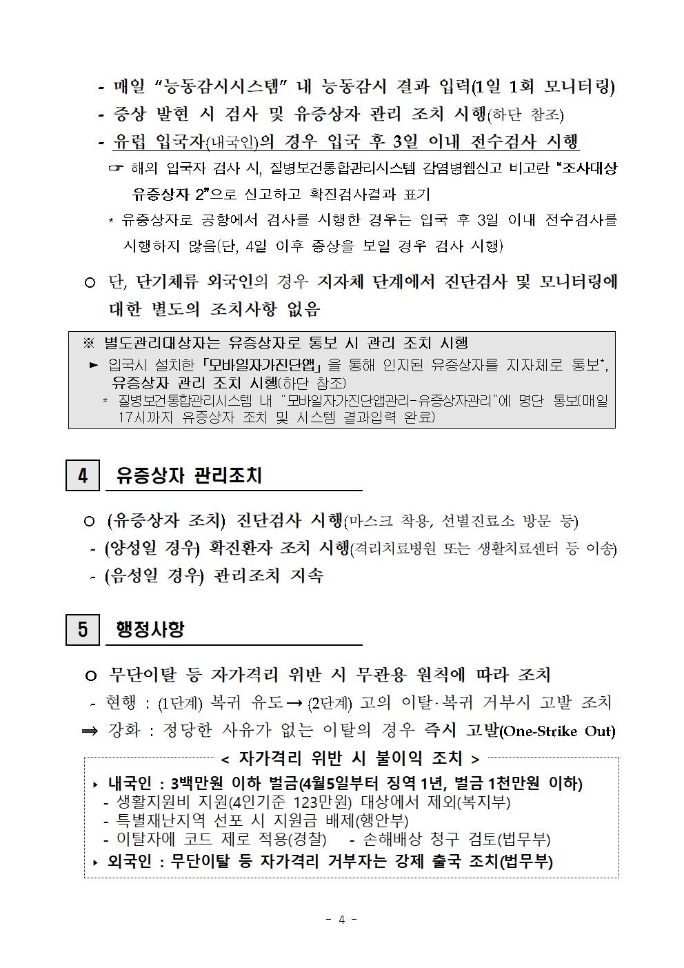 해외 입국자 관리 안내(개정)004