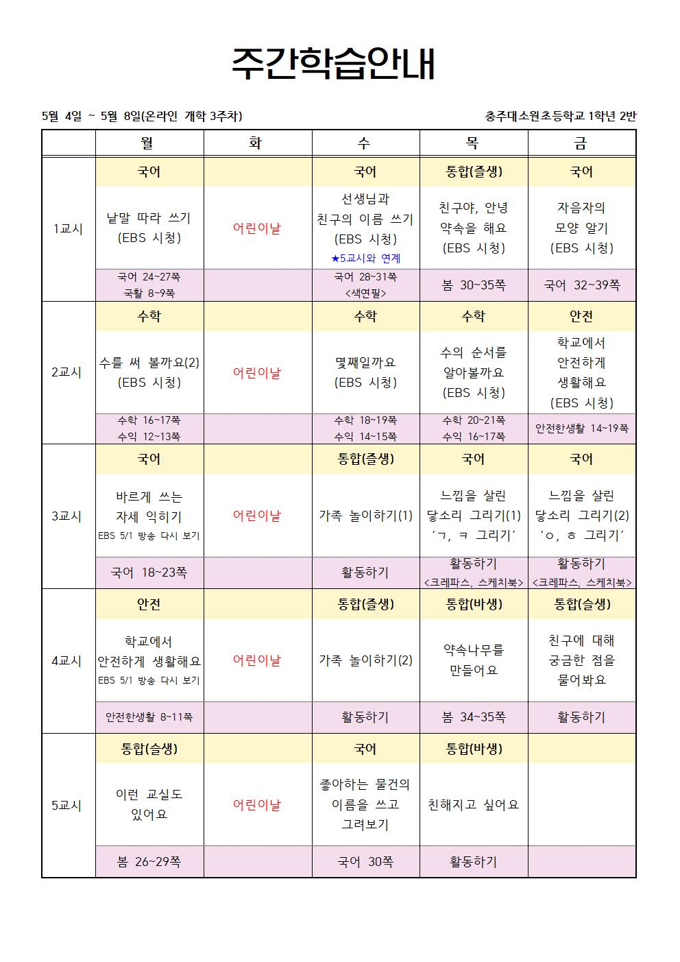 주간학습계획 3주차(1-2)