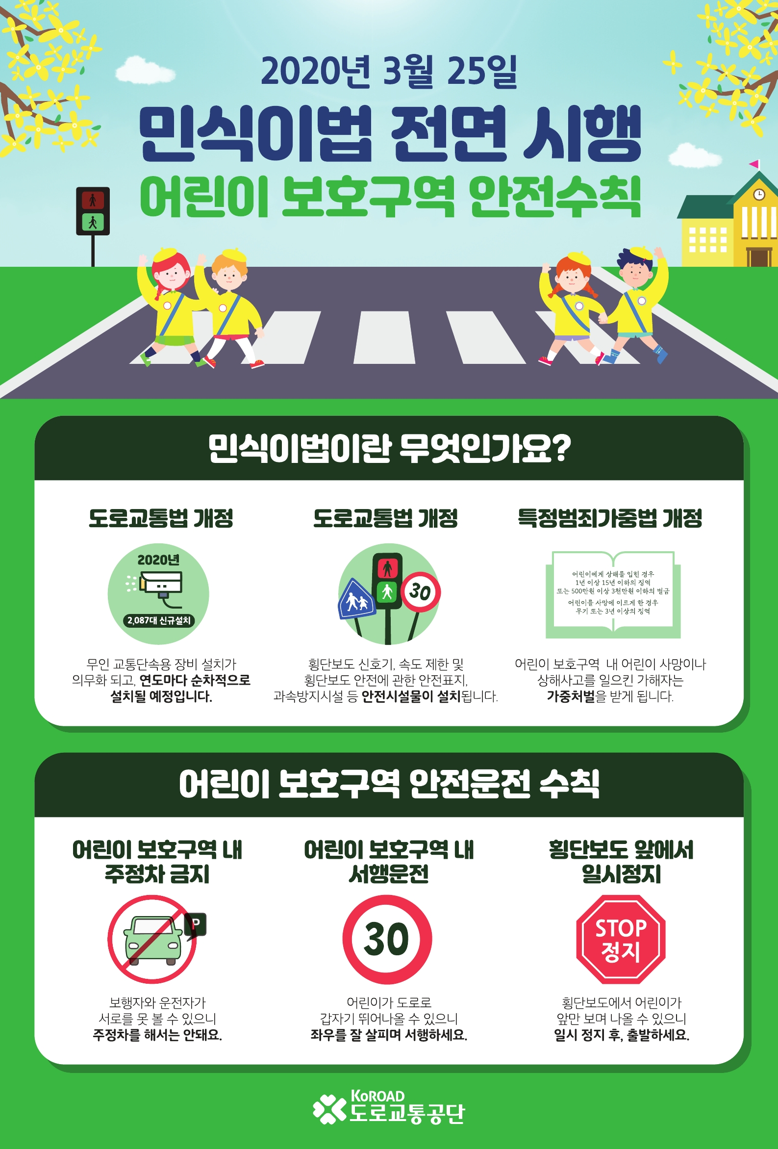 충청북도교육청 체육건강안전과_(붙임) 민식이법 홍보 포스터(도로교통공단)