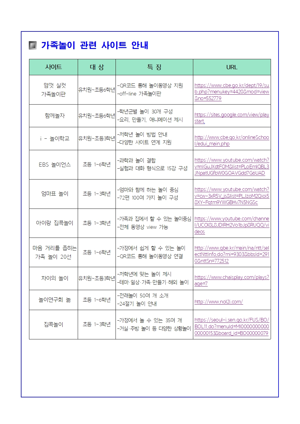 가족놀이 사이트 안내001