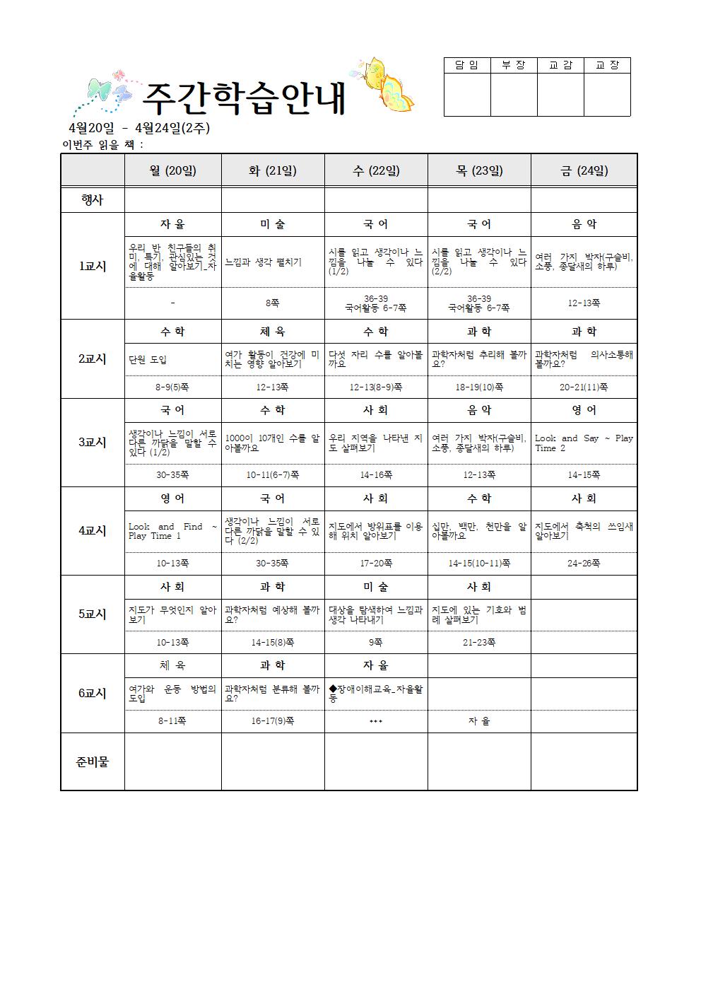 4학년1반_ 4월20일 - 4월24일(2주)001