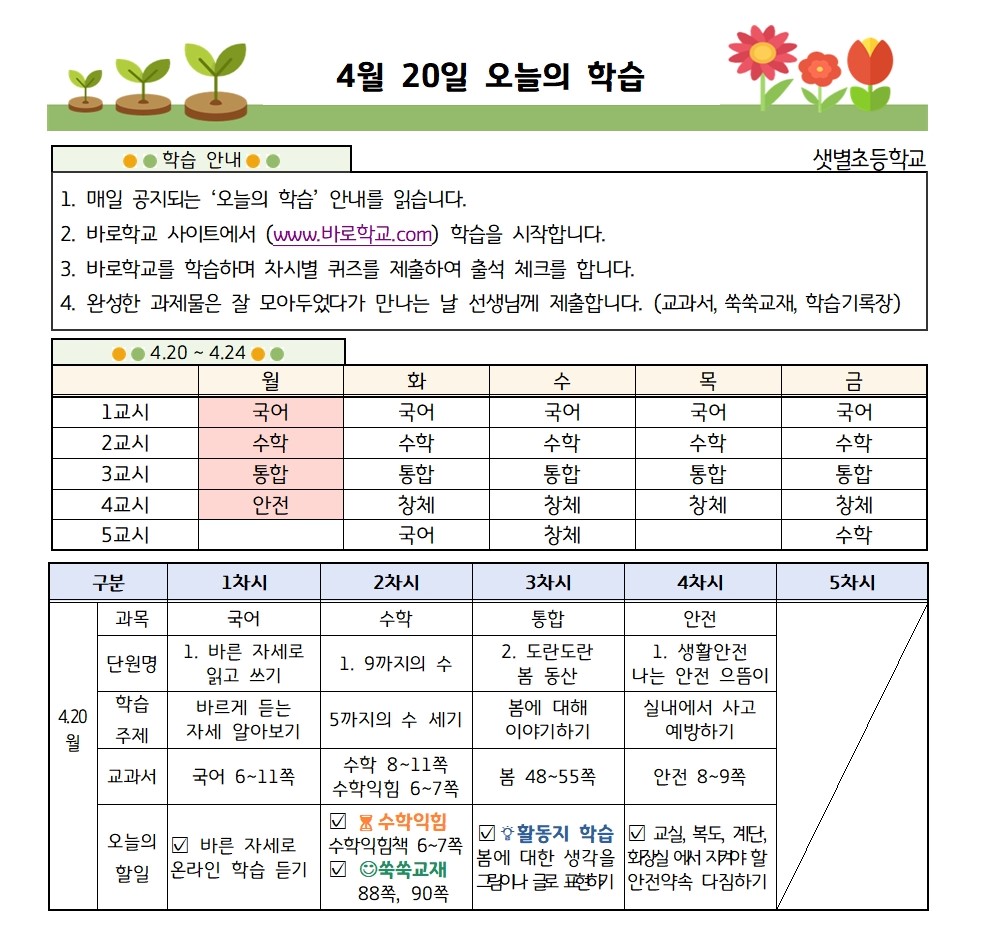 4월 20일 오늘의 학습