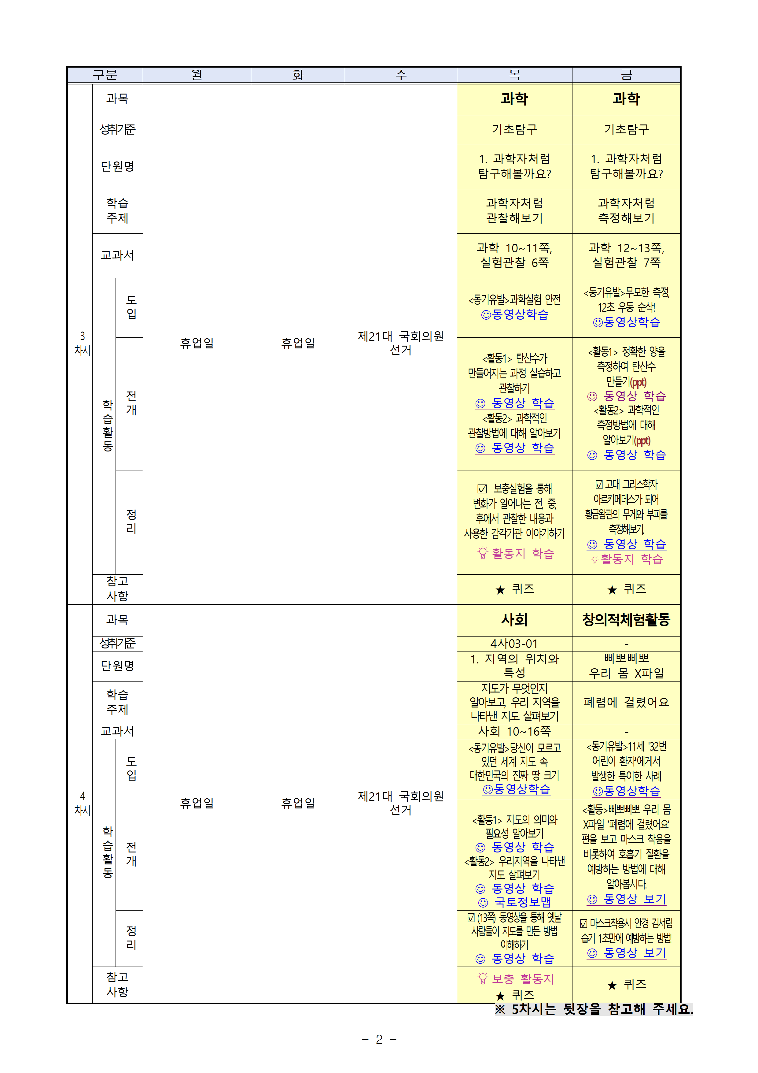 주별 온라인 학습 계획(4학년)_4월16일-4얼17일002