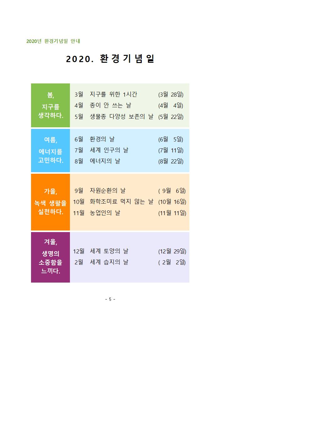 2020. 3~4월 환경기념일 가정통신문 및 학급게시물003