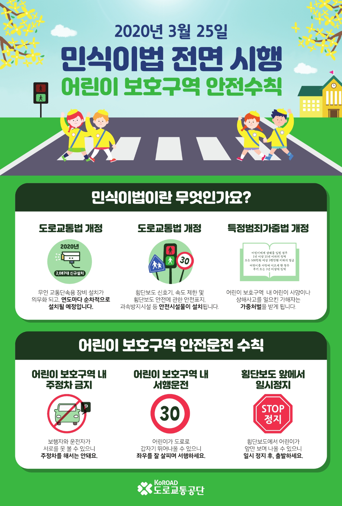 충청북도교육청 체육건강안전과] (붙임) 민식이법 홍보 포스터(도로교통공단)