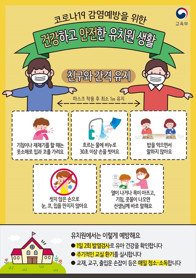 코로나19 감염예방을 위한 유치원 생활
