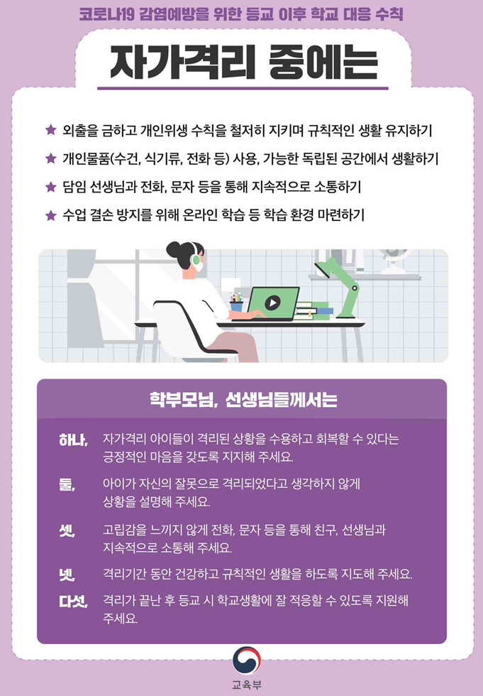 자가격리 중에는