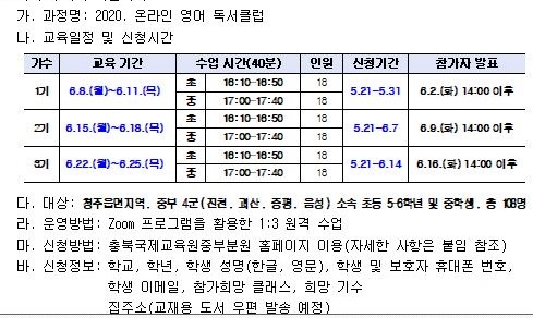 온라인 영어 독서클럽