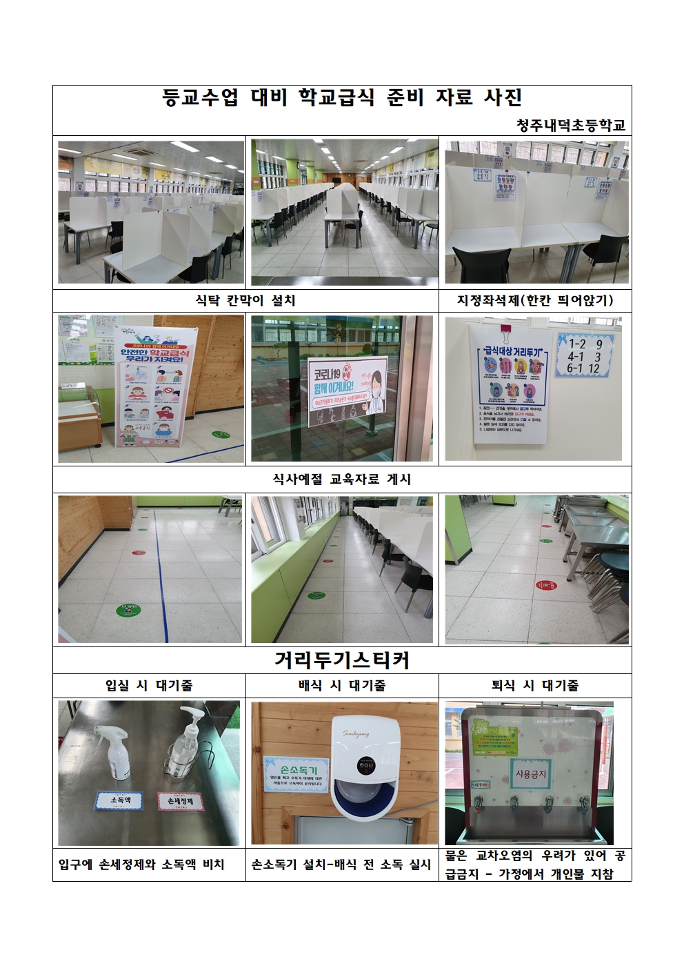 등교수업 대비 학교급식 준비 자료 사진001
