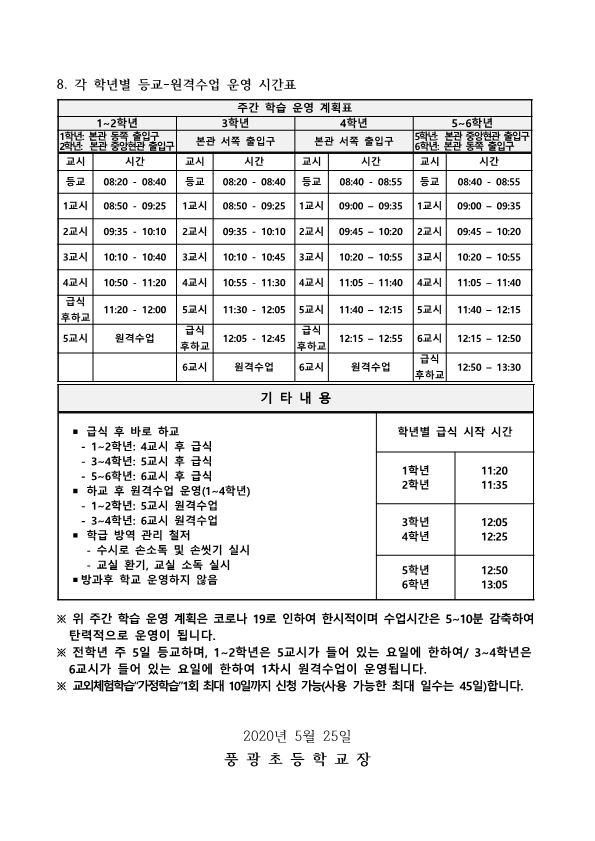 2020-등교개학 실시 가정 안내장_4