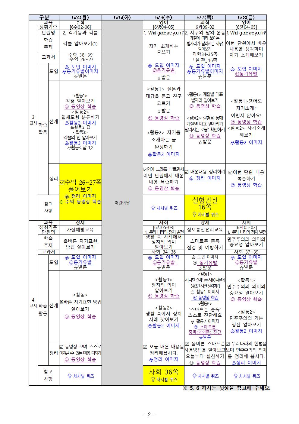 온라인 학습 계획서(5월 4-8)002