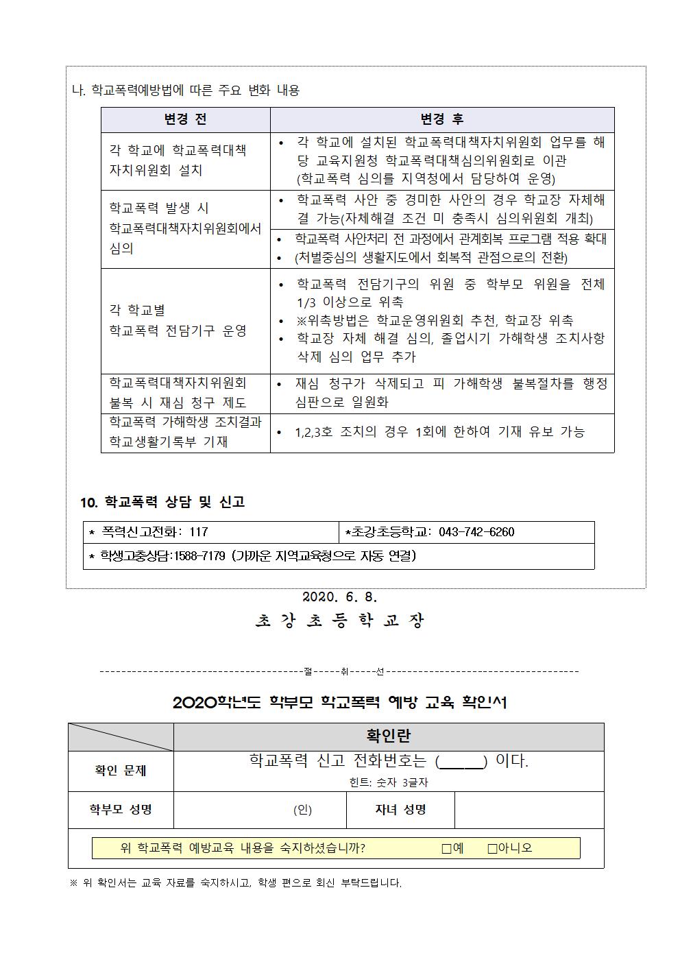 2020. 학교폭력 예방 학부모 교육자료 가정통신문004