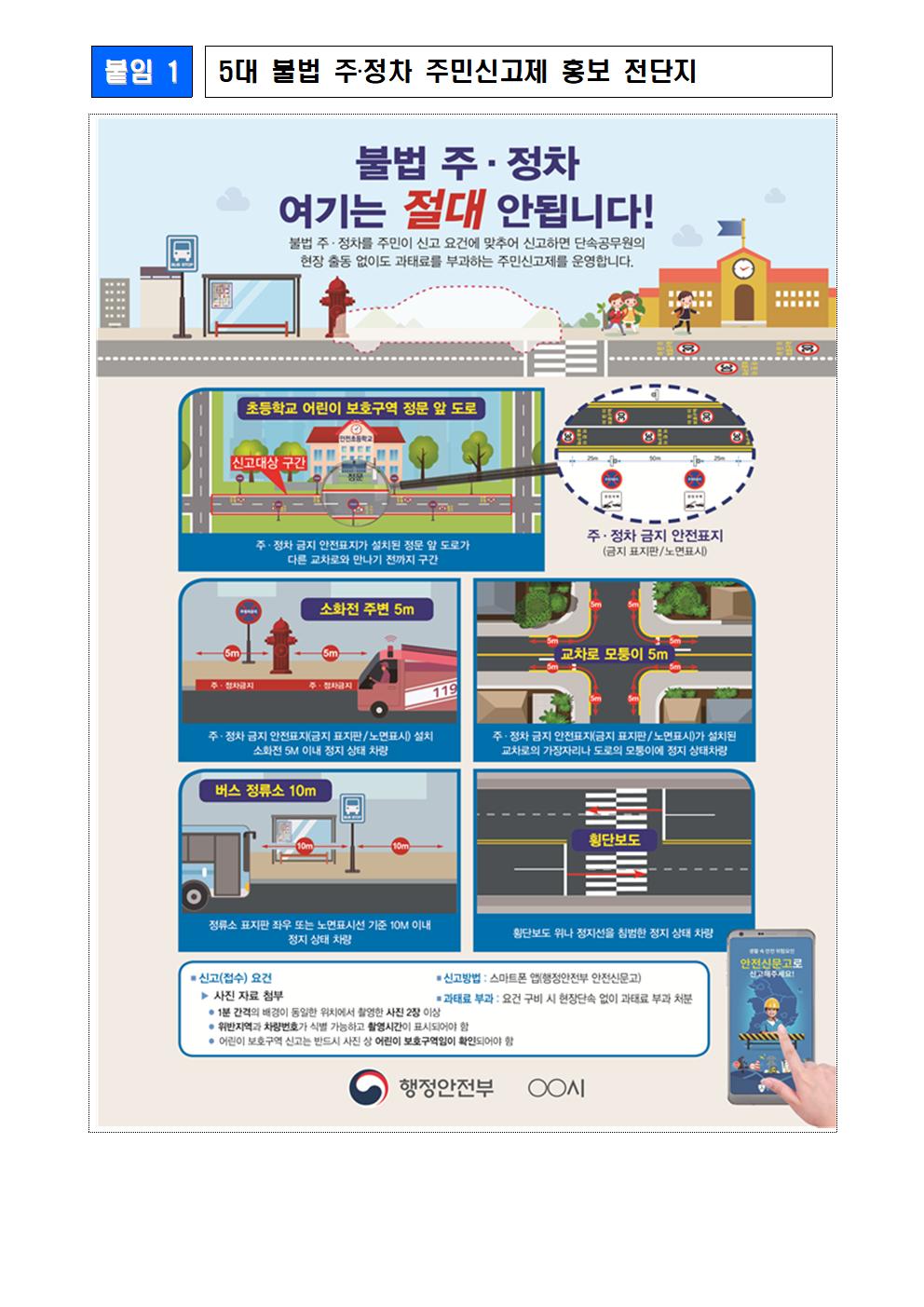 어린이 보호구역(스쿨존 )내 불법 주정차 주민신고제 확대시행 안내)002