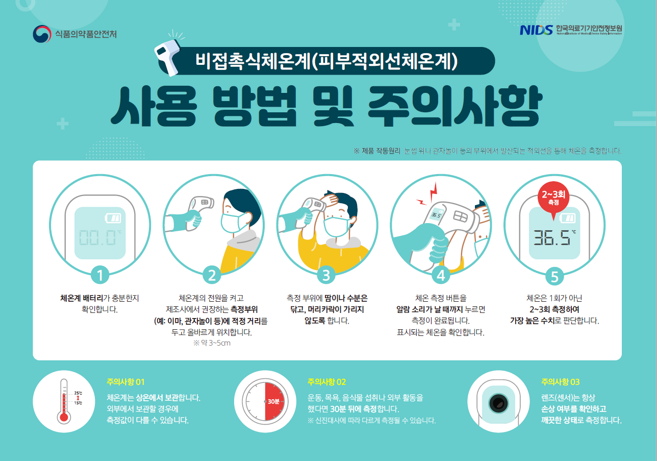 비접촉 체온계 사용방법