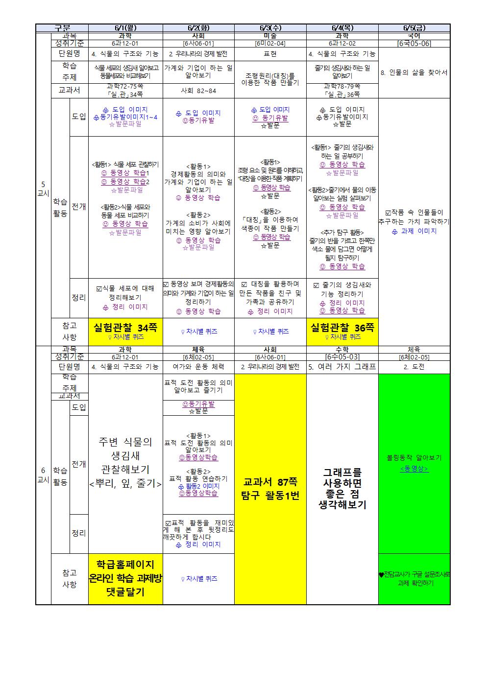 온라인 학습 계획서(6월 1~5)003