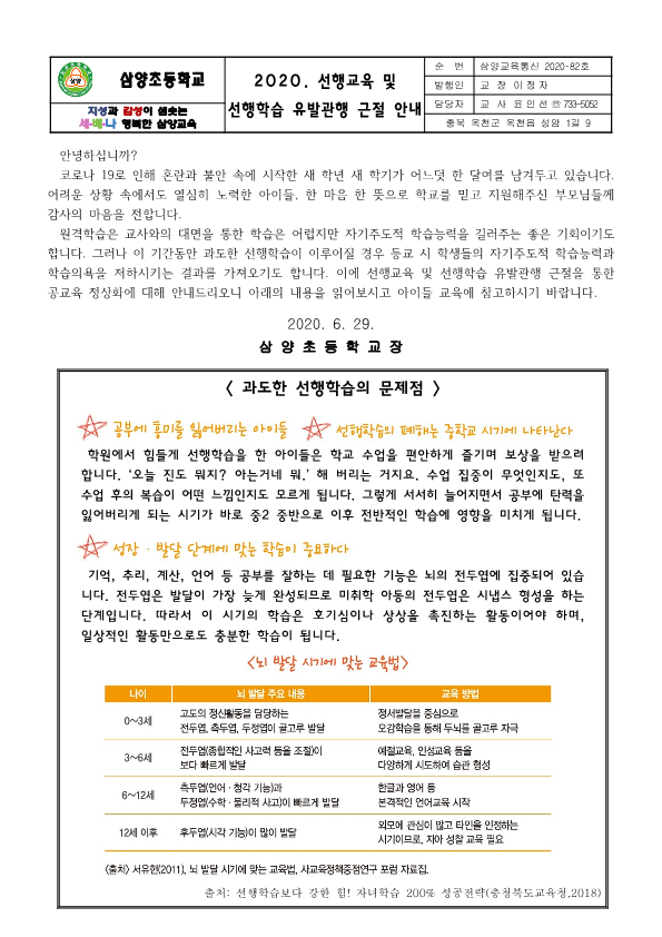 가정통신문(2020. 선행교육 및 선행학습 유발관행 근절 안내)_1