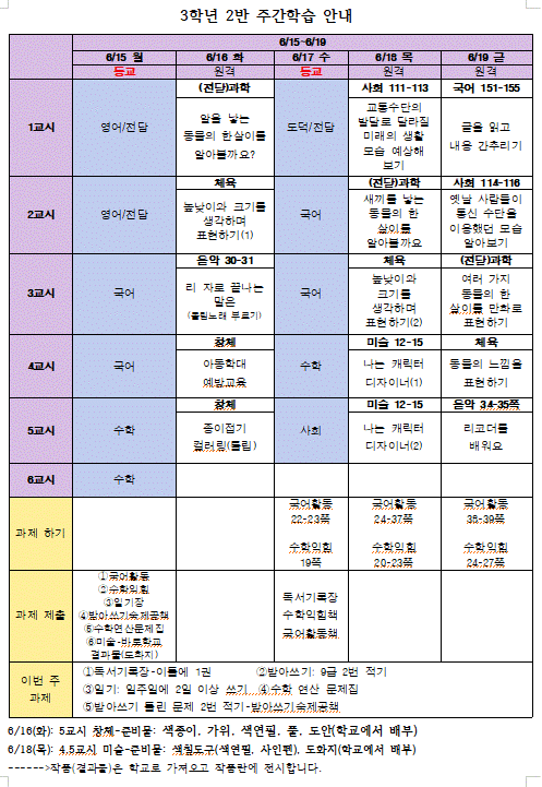 주간학습안내