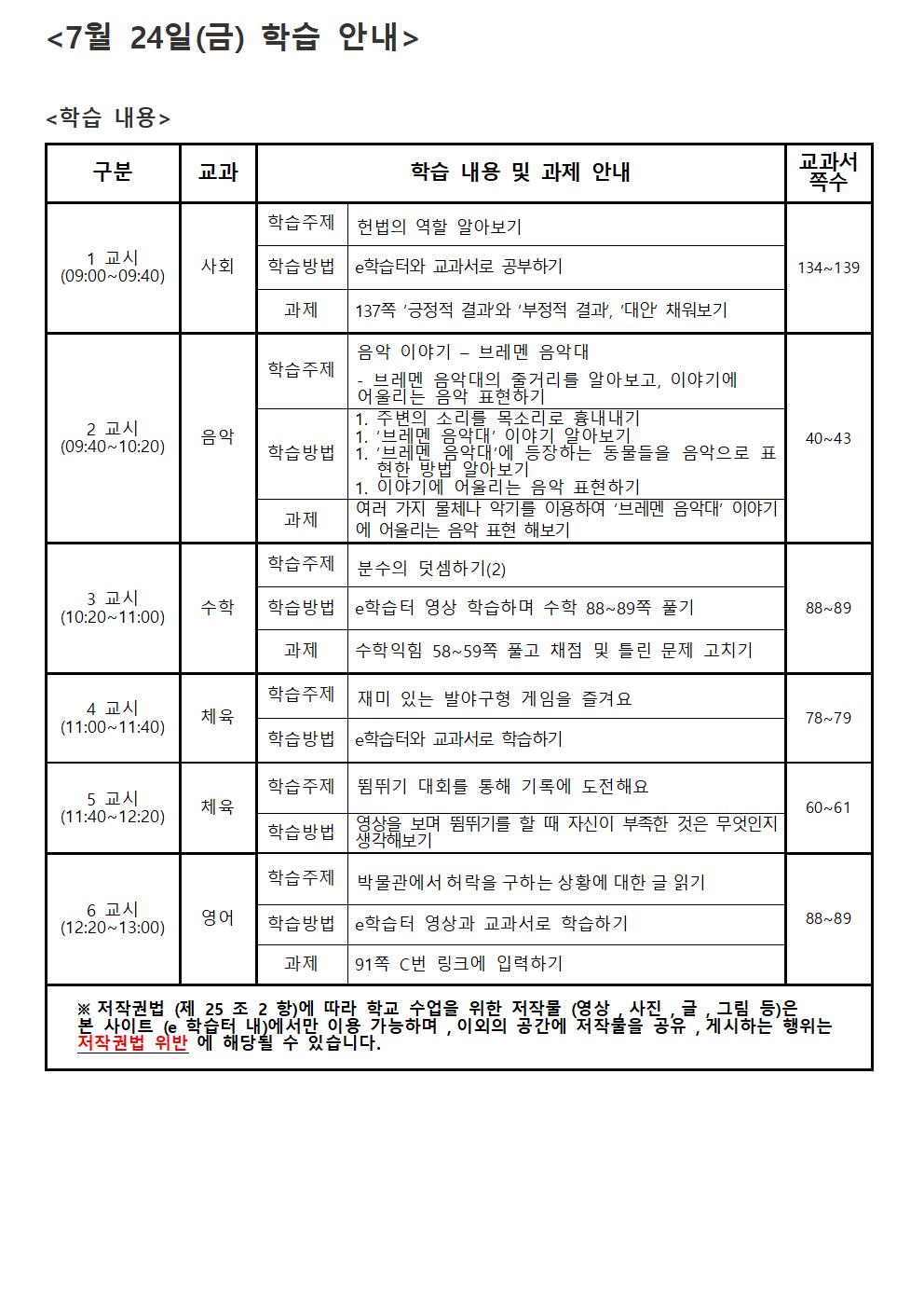 7.24(금) 학습 내용 안내001