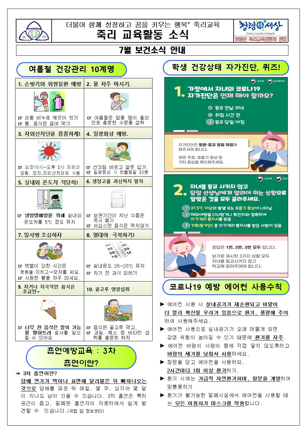 2020. 7월 보건소식(여름철건강관리)001