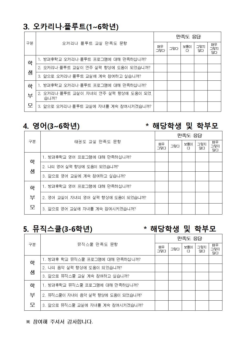 2020. 1학기 방과후 학교 프로그램 만족도 조사 설문지(1)002