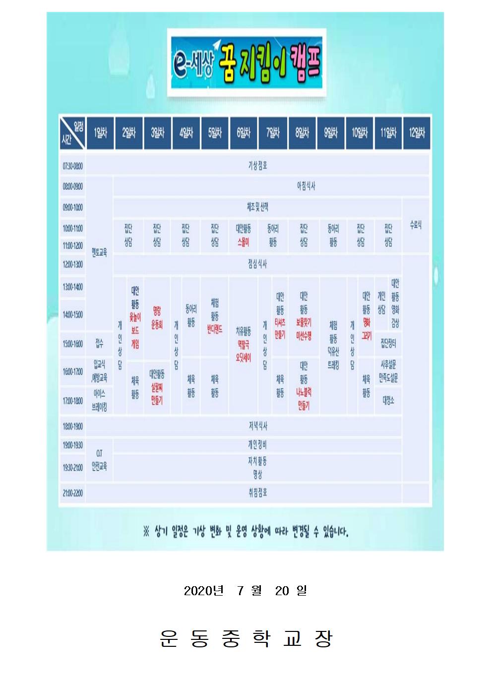 국립청소년인터넷드림마을 여자청소년 치유캠프 참가자 모집 안내문002