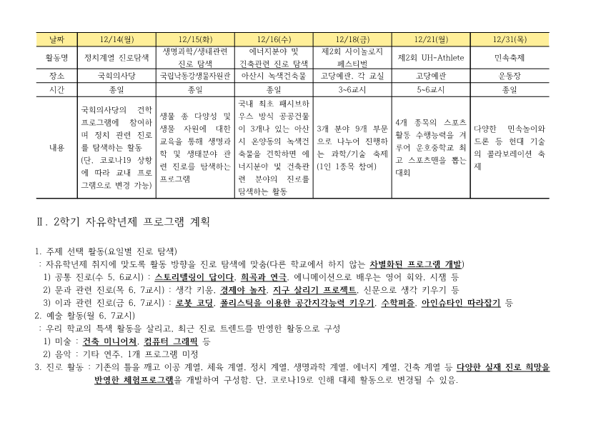 2020. 1학년 행사 및 2학기 자유학년제 프로그램 안내_3