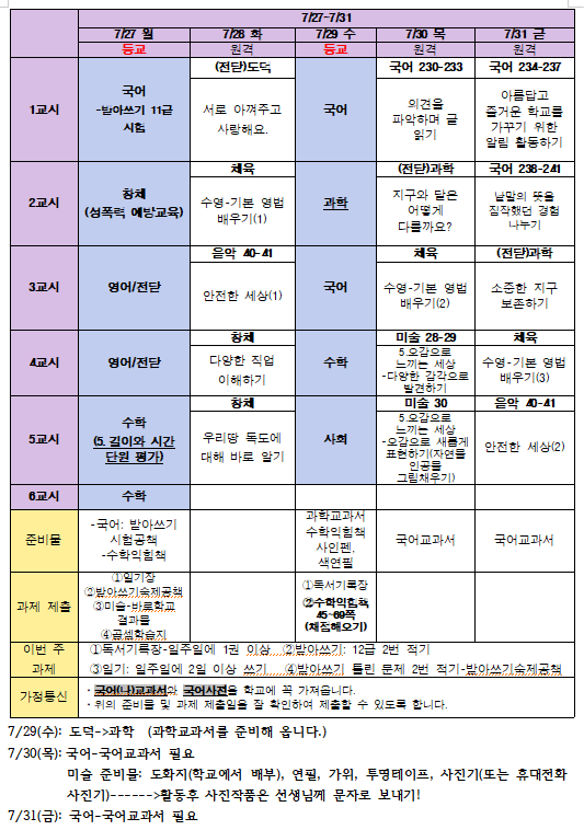 주간계획