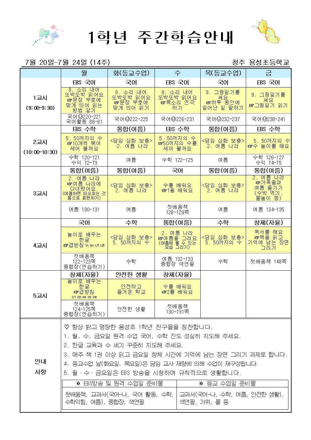 (1학년)온라인주간14주 주간학습001