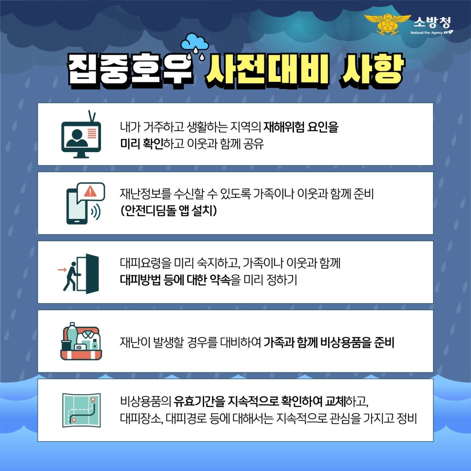 집중호우 사전대비 사항