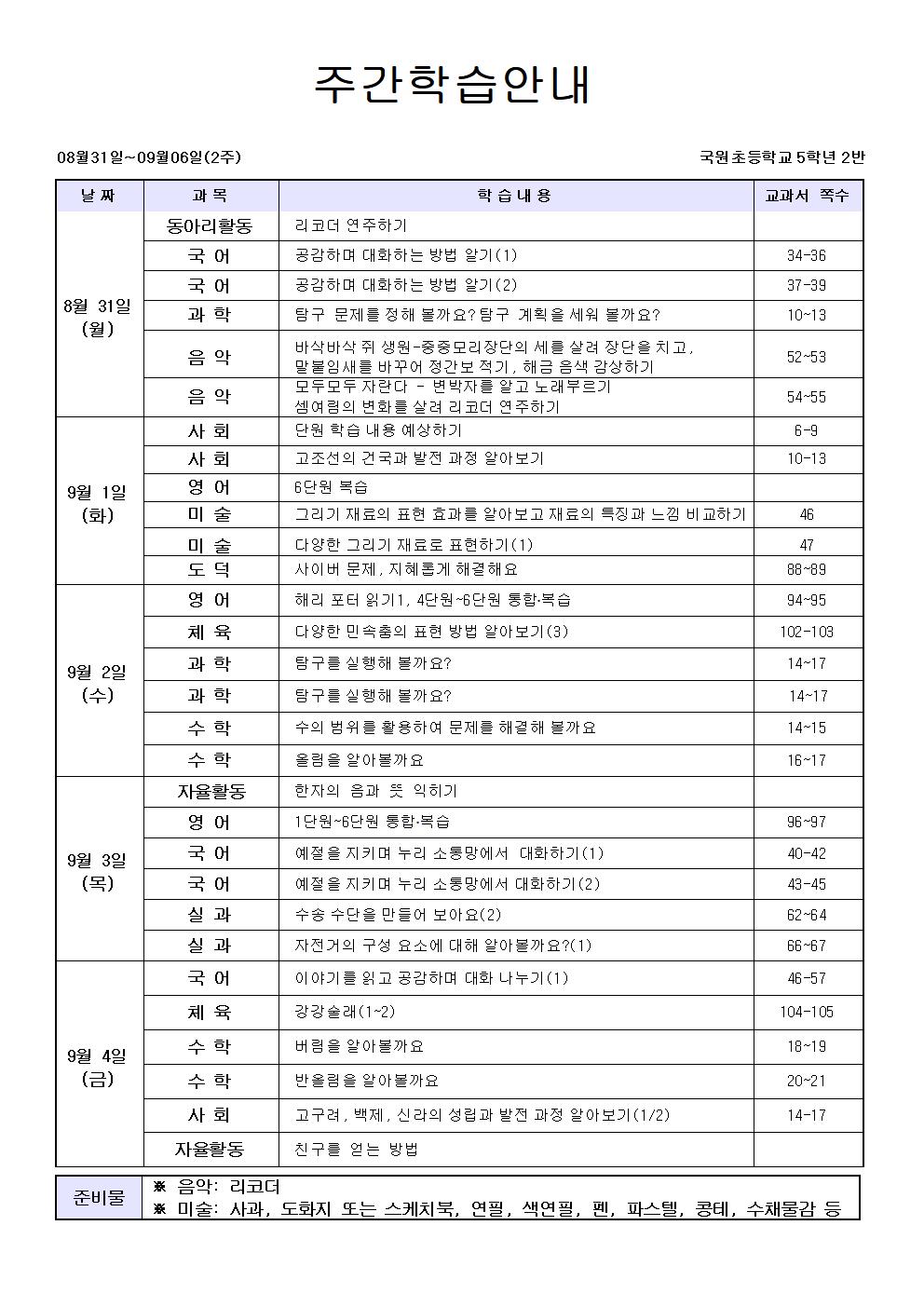 2주차 주간학습안내001